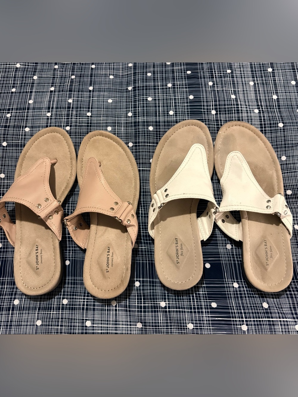 2 Pair St John's Bay Flex Form Sandals Bundle 8M